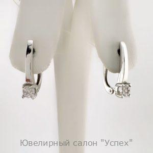 Серьги белое золото с бриллиантами