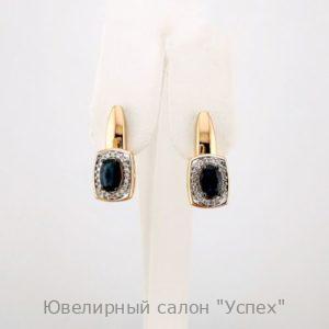 Серьги с сапфирами и бриллиантами