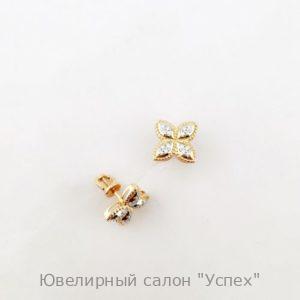 Серьги пусеты с бриллиантами