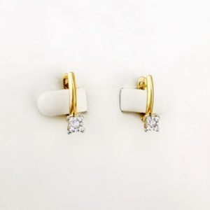 Серьги лимонное золото с бриллиантами