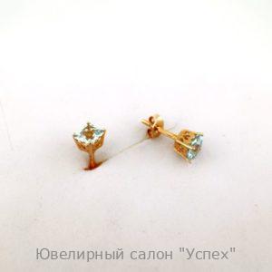Пусеты с топазами