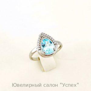 Кольцо серебряное с топазом