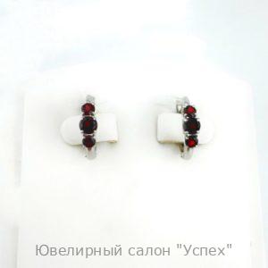Серьги серебряные с гранатами