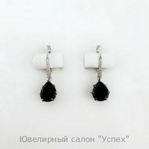 Серьги серебряные с гранатом