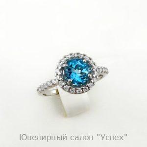 Кольцо серебряное с топазом