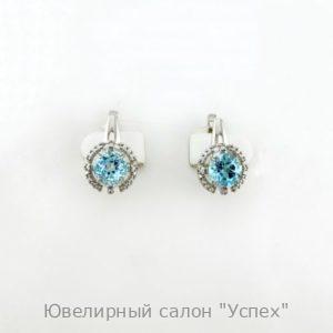 Серьги серебряные с топазом