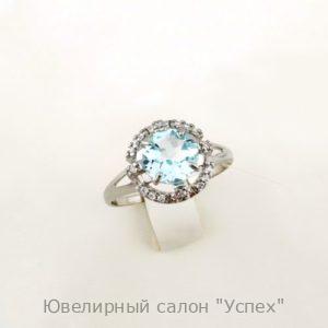 Кольцо серебряное с топазом