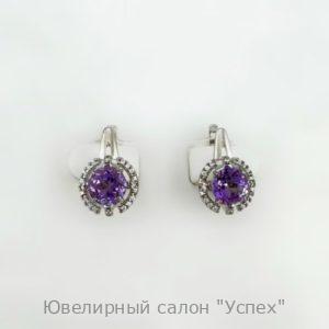 Серьги серебряные с аметистами