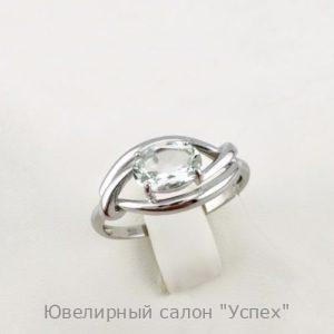 Кольцо серебряное с празиолитом