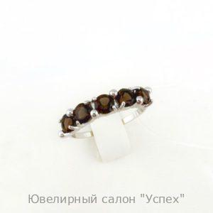 Кольцо серебряное с раух топазами