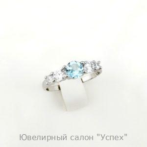 Кольцо серебряное с топазом