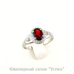 Кольцо серебряное с гранатом