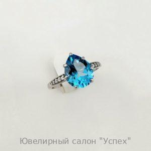 Кольцо серебряное с топазом