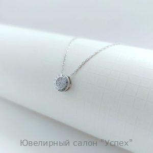 Колье белое золото с бриллиантами, длина 40 см