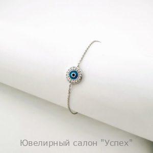 Браслет серебряный, длина 16-19 см