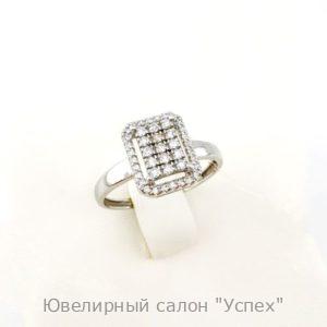 Кольцо белое золото с бриллиантами