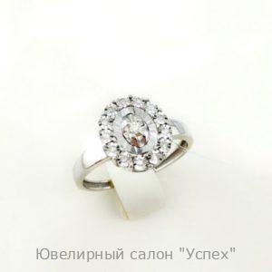 Кольцо белое золото с бриллиантами