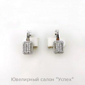 Серьги белое золото с бриллиантами