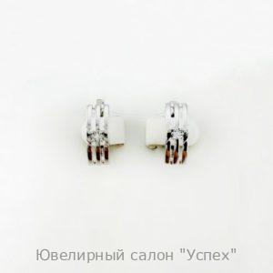 Серьги серебряные с бриллиантами