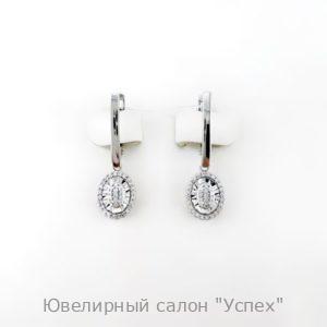 Серьги белое золото с бриллиантами