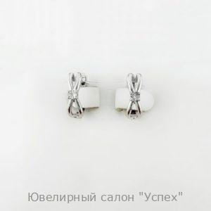 Серьги серебряные с бриллиантами