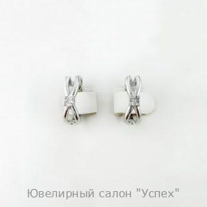 Серьги серебряные с бриллиантами