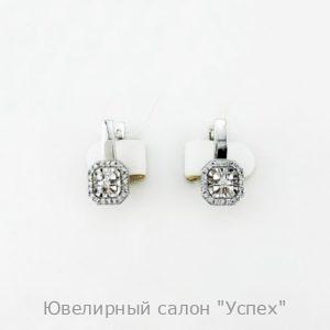 Серьги белое золото с бриллиантами