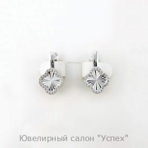 Серьги белое золото с бриллиантами